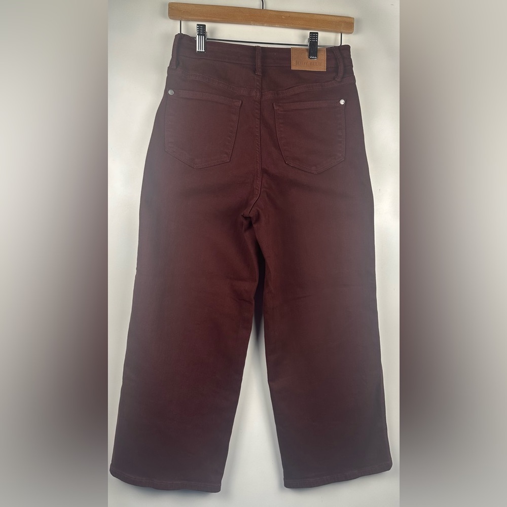 Judy Blue‎ Jeans Women's 3/26 Burgundy Wide Leg High Rise Stretch Garment Dyed - Picture 6 of 14
